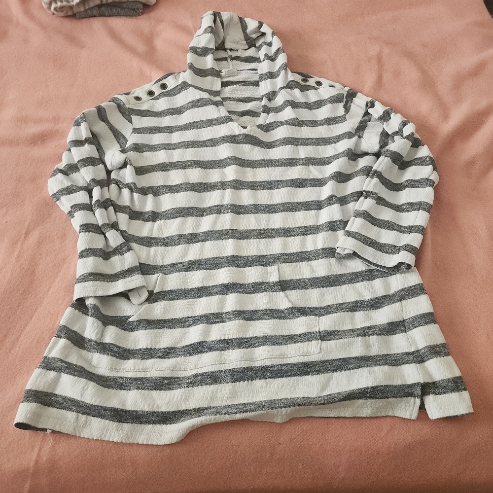 Striped Pullover terry sweater